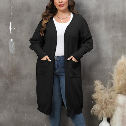 Maglione a maniche lunghe con tasca frontale Plus Size